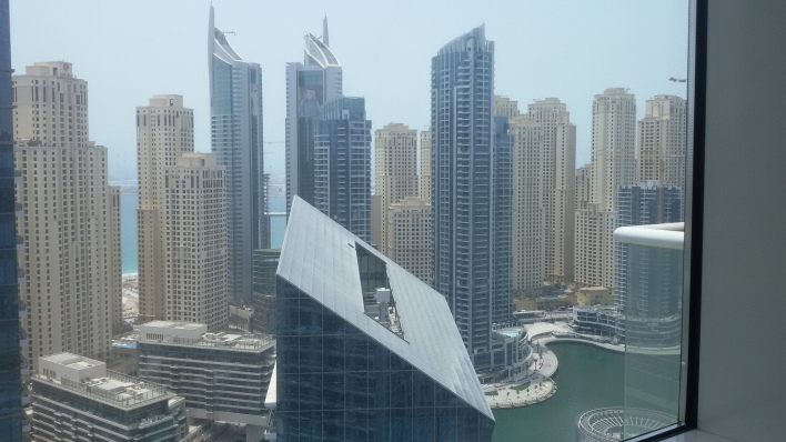 My view from a 45th floor at Dubai Marina