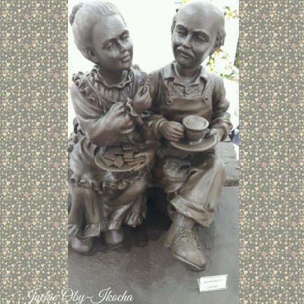 Sculpted from dark chocolate. Cool art :-)