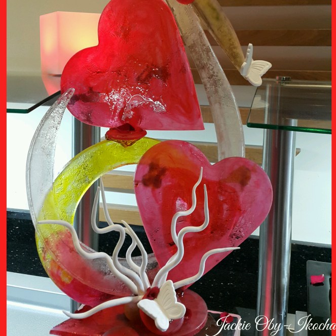 A beautiful sugar craft love piece.