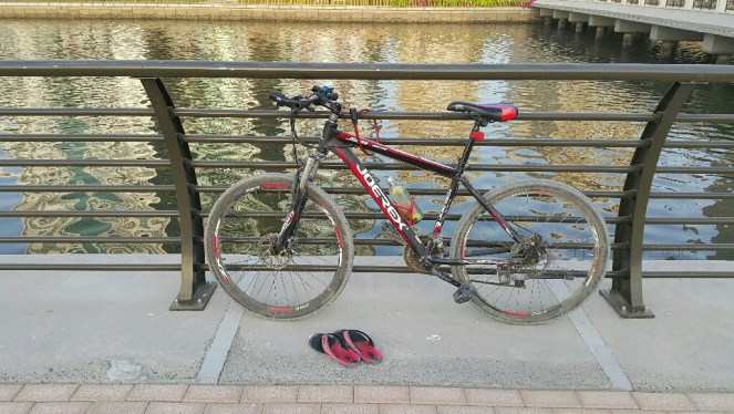 Bicycle, Slippers, photograph, locomotion