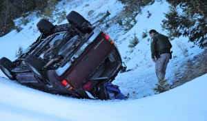 Accident, Roll Over Accident, Snow, Slippery