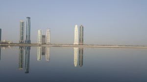 Architecture, UAE, Towers, Reflection